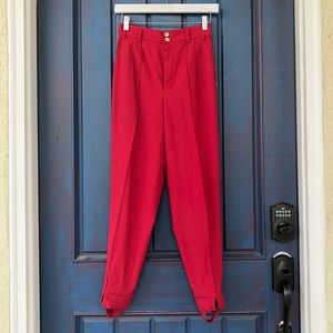 Rare Vintage High Rise Stirrup Pleated Wool Pants
